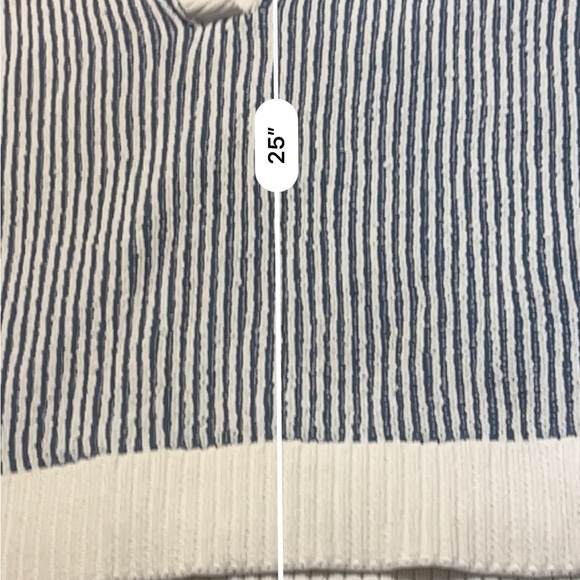 Aerie Oversized Navy and White V-Neck Collared Sweater M - Picture 5 of 6